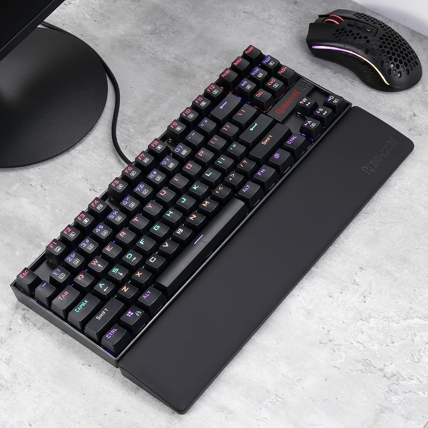 Redragon P035 Meteor S Computer Keyboard Wrist Rest Pad, Ergonomic Soft Memory Foam Wrist Support w/Anti-Slip Rubber Base, 60% 61 Keys Compact Size 11.38 x 2.87 in, 0.78 inch (20mm) Height, Black