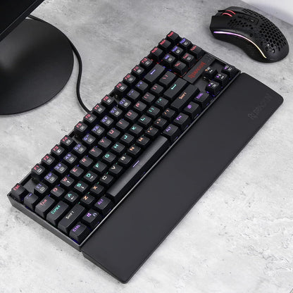 Redragon P035 Meteor S Computer Keyboard Wrist Rest Pad, Ergonomic Soft Memory Foam Wrist Support w/Anti-Slip Rubber Base, 60% 61 Keys Compact Size 11.38 x 2.87 in, 0.78 inch (20mm) Height, Black