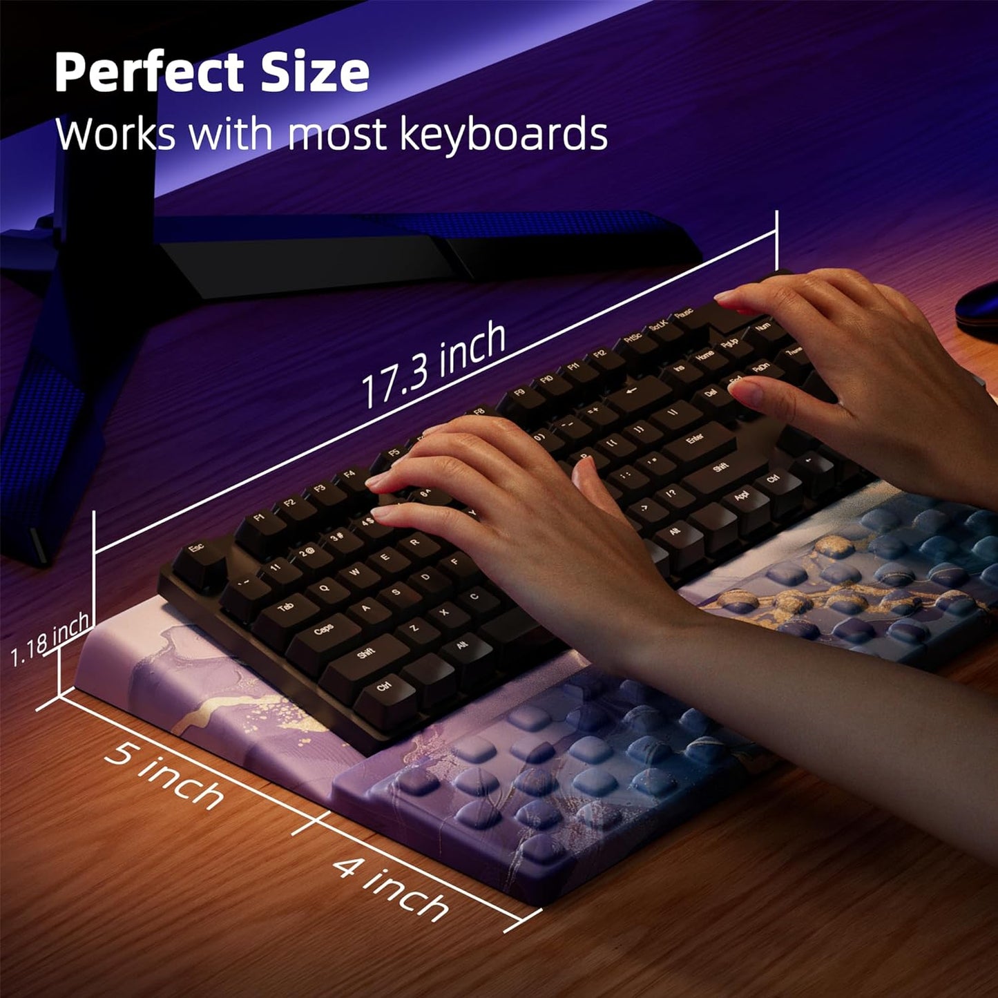 Ospelelf Keyboard Wrist Rest, Comfortable Ergonomic Keyboard Stand Riser Holder for Office Home
