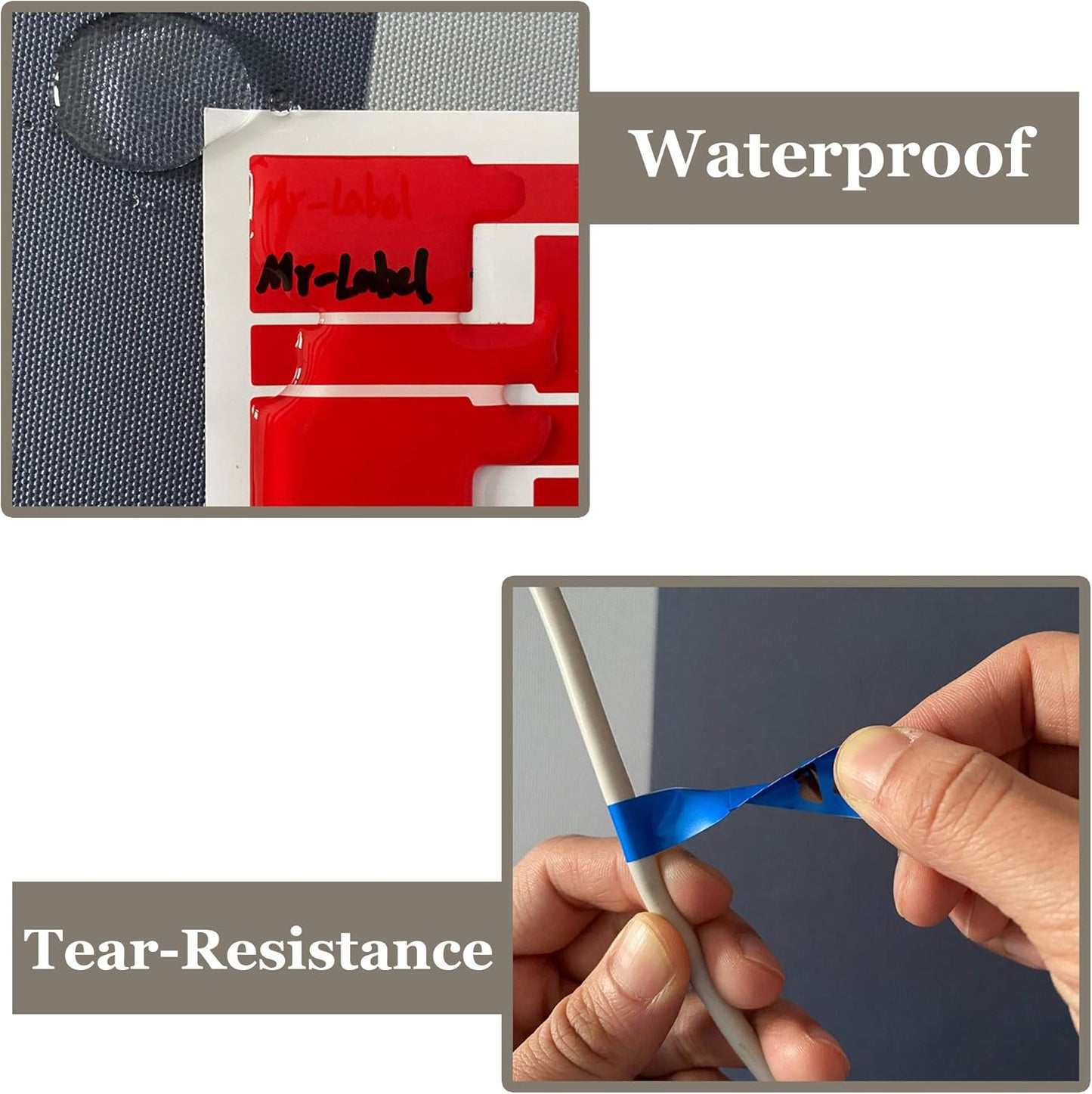 Mr-Label® Self-Adhesive Cable Label - Waterproof | Tear Resistant | Durable - with Online Print Tool - for Laser Printer (10 Sheets (300 Labels), Multi-Color)