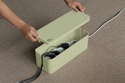Bluelounge CableBox Mini Cable Management with Small Surge Protector, Black (CBM-BL)