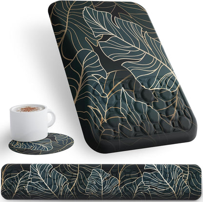 Ospelelf Mouse Pad with Wrist Rest and Keyboard Wrist Rest, Ergonomic Wrist Rest for Computer, Office, Gaming, Pink
