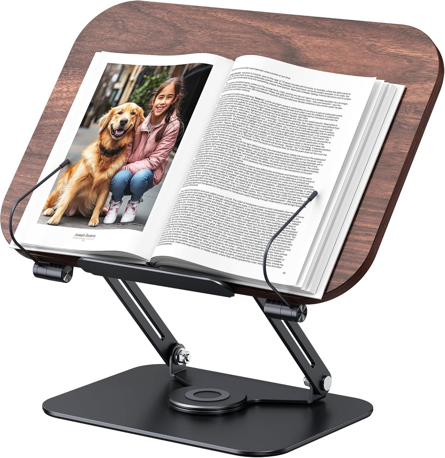 MOKURU Book Stand for Reading, 360° Adjustable Book Holder, Foldable Book Holder Stand, Cookbook Stand, Textbook Stand, Bible Stand, Hands Rree Book Stand, Laptop Stand, Tablet Stand