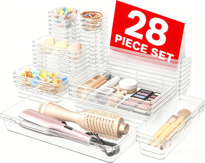 【Military Grade】A-LuGei Drawer Organizer, 【𝟱𝗦𝗶𝘇𝗲】 Makeup organizer, 【Holds 177 Items】 Bathroom Organizers and Storage, Organization and Storage, Desk Drawer Organizer for Bathroom Vanity