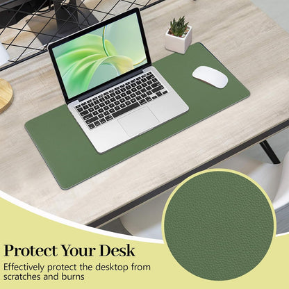 Green Desk Pad and Keyboard Wrist Rest, 3in1 Mousepad + Keyboard Wrist Rest+Mouse Wrist Rest for Home Office Table Computer Cover. (31.5×15.7,Green)
