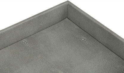 HofferRuffer Faux Leather Vanity Tray, Elegant Desktop Storage Organizer, Decorative Catchall for Perfume, Bathroom Valet, Nightstand or Dresser, Black, 10.2 x 8.4 x 1.8 Inches