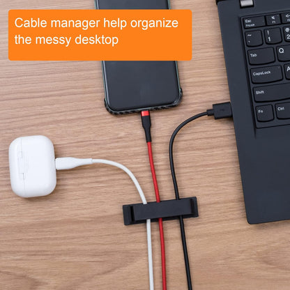 OIIKI Cable Organizer Cord Management for Desk 6 Packs, Self Adhesive Cord Holders Cable Clips Wire Organizer for Phone Computer Appliances Charger