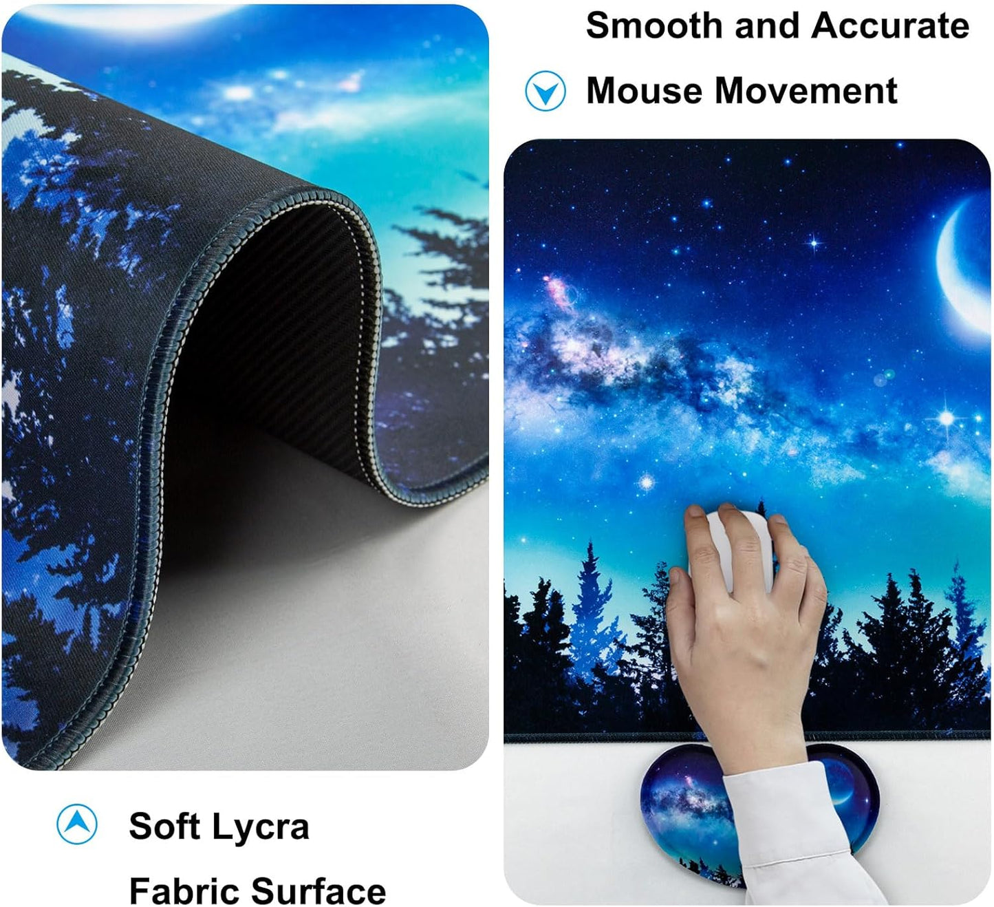 Keyboard Wrist Rest + Mouse Pad with Wrist Support + Desk Mat + Coaster 4 in 1 Set, XXL Large Gaming Mousepad Cute Ergonomic Mouse Pads for Desk Computer Laptop Office Decor-Beach