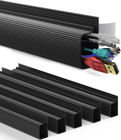 Delamu 2 Pack Safe & Tidy Cable Management Solution - Protect Kids & Pets with Home & Office Cable Management Under Desk, Cable Organizer, Cable Management Kit, Cord Organizer for Desk, 15.7in x 2