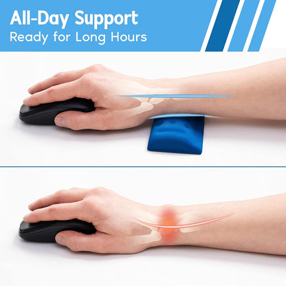 i-Rocks Memory Foam Keyboard Wrist Rest - Pain-Reducing Wrist Rest for Computer Keyboard - Non-Slip Rubber Base Wrist Rest - Cooling Keyboard Pad for Long Hours of Work, Studying, Gaming