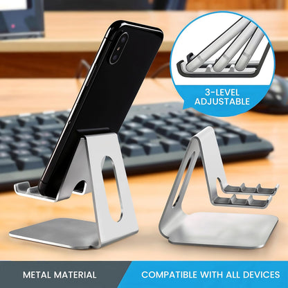 Foldable Phone Stand for Desk | Six Position Adjustable Folding Bracket for Cell Phone | Black Cellphone Holder for Desk & Smartphone Stand | Cellphone & Accessories for Men & Women