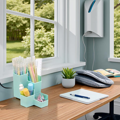 Pencil Organizer Pen Holder for Desk Pens Cup Small Desk Organizer Cute Pen Holder for Office,School and Home (White, 3)