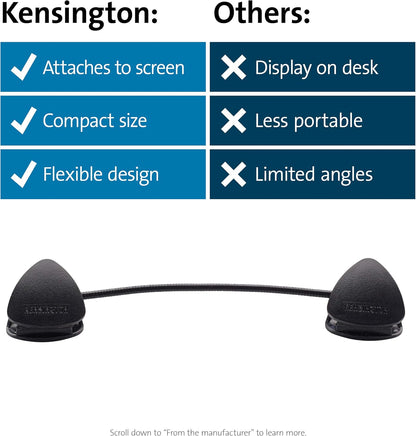 Kensington Document Holder for Typing for Laptops and Monitors, Flex Clip Copyholder, Typing Stand Document Holder, Office Paper Clip Holder, Compact Paper Holder Stand, Black 9-3/4" Wide K62081BF