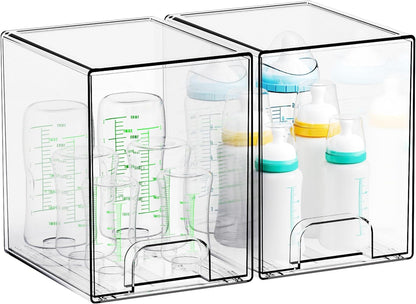 Yieach Clear Stackable Storage Drawers - Set of 6 - Acrylic Drawers,Bathroom Organizer Bin and Plastic Makeup Organizer,Clear Stacking Brightroom Storage Boxes for Vanity,Cabinet,Pantry Organization