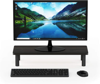 Furinno Turn-N-Tube Corner Monitor Riser Stand with Stainless Steel Tubes, Americano