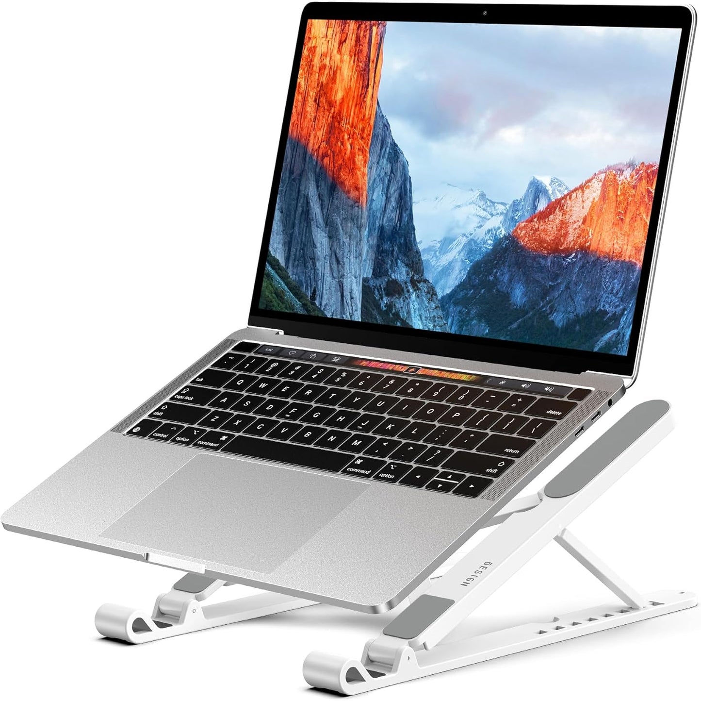 BESIGN LS01 Pro Ergonomic Laptop Stand, Plastic Laptop Riser, Portable and Adjustable Notebook Computer Holder Compatible with 10-14" Laptops (Black)