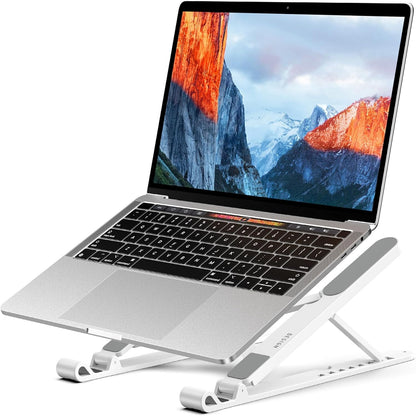 BESIGN LS01 Pro Ergonomic Laptop Stand, Plastic Laptop Riser, Portable and Adjustable Notebook Computer Holder Compatible with 10-14" Laptops (Black)