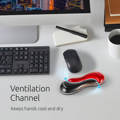Kensington Slim Duo Gel Wrist Rest for Low Profile Keyboard, Wrist Pad for Keyboard, Ergonomic Wrist Pad for Computer, Non-Skid Computer Pad with Wrist Support, Blue K62441WW, 19" x 3.7"x 0.7”