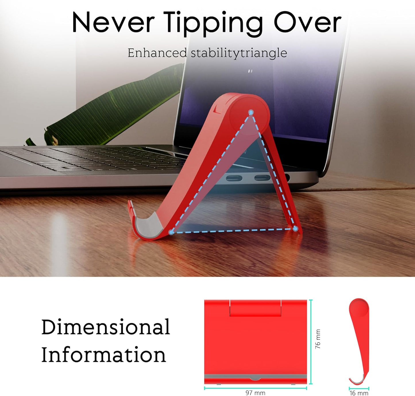 Cell Phone Stand for Desk, Foldable and Adjustable Multi-Angle Holder Dock, Universal Compatibility for Most Phone and Tablet, Portable and Sturdy Design for Office and Home (Pink)