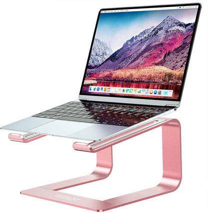 Urmust Adjustable Laptop Stand for Desk Aluminum Computer Stand for Laptop Riser Holder Notebook Stand Compatible with MacBook Air Pro Ultrabook All Laptops 11-17 inch (Black)
