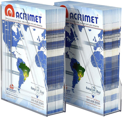 Acrimet Magazine File Holder – Vertical Rack for Documents, Folders and Mail, Durable Plastic Desk Organizer for Office & Home, Clear Crystal (2 Pack)