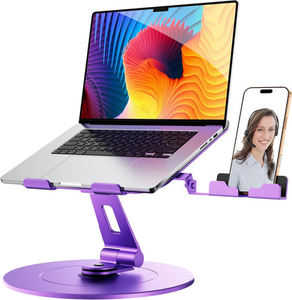 LOXP Adjustable Laptop Stand for Desk, Metal Foldable Laptop Riser, Ventilated Cooling Lectern, Ergonominc Computer Notebook Stand for Desk Compatible with 10-15.6“ Laptops