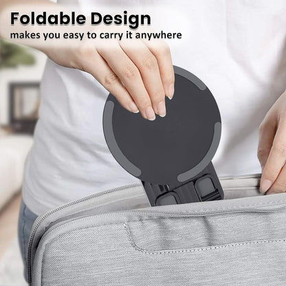 Cell Phone Stand, Adjustable Phone Holder 360° Rotation Fully Foldable Desktop Dock Compatible with iPhone 16 15 14 13 Pro Max Android Smartphone E-Reader Tablets (Black)