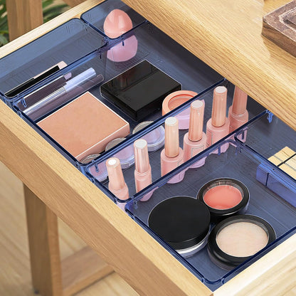 StorMiracle 16 PCS Drawer Organizer Set, 5 Varied Size Bathroom and kitchen Drawer cabinet organizer Trays, Clear Storage Bins for Makeup, Jewelry, Utensils and Gadgets