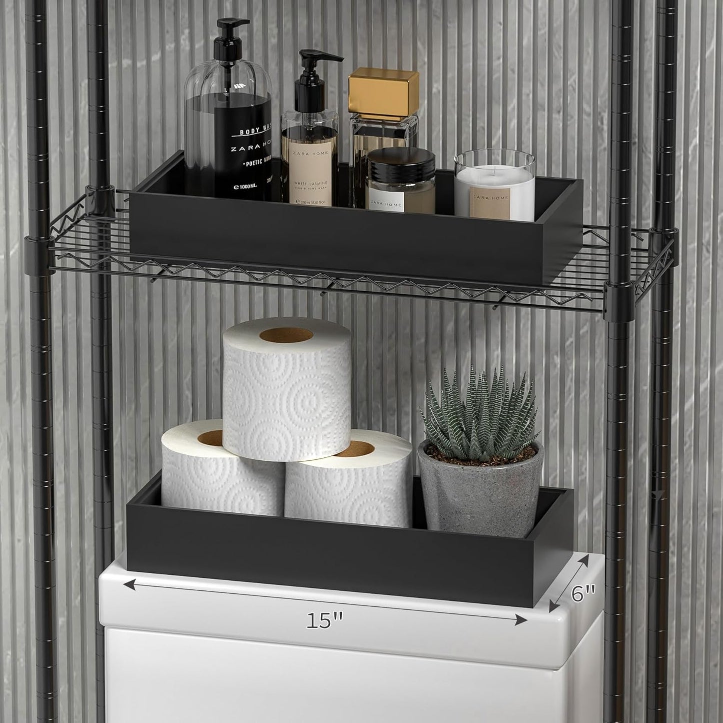 Kitchen Drawer Organizer Bins, Stackable Bamboo Drawer Organizer for Silverware, Flatware, Coffee Pod Organizer K Cup Holder for Countertop, 2 Pcs Coffee Station Organizer 12" x 6" x 2.5"
