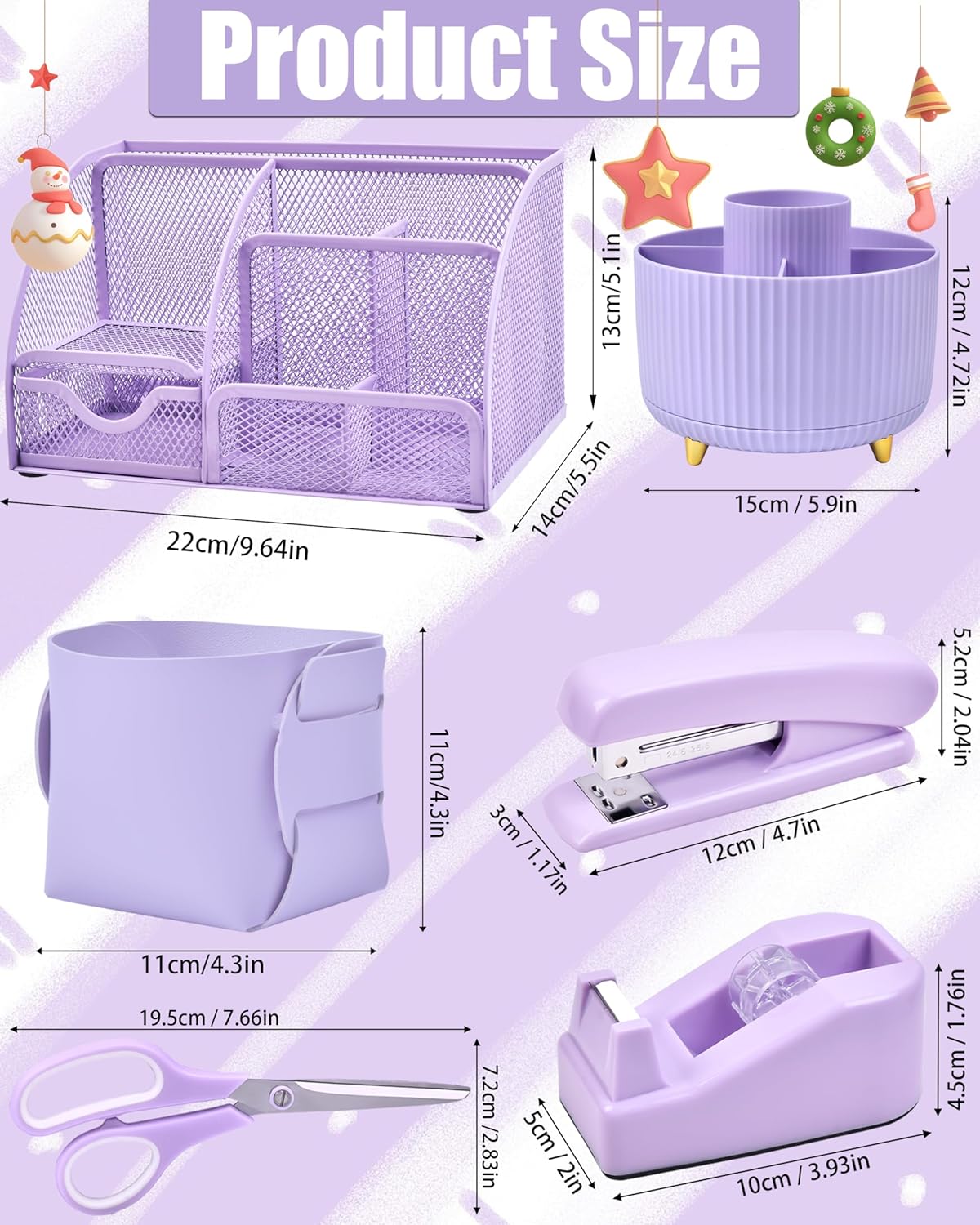 LXEVIHK 21Pcs Pink Desk Organizers and Accessories With Mesh Desk Organizer and 360°Rotating Pen Holder and a Lot of Office Pink Office Supplies Beautifully Presented in a Gift Box