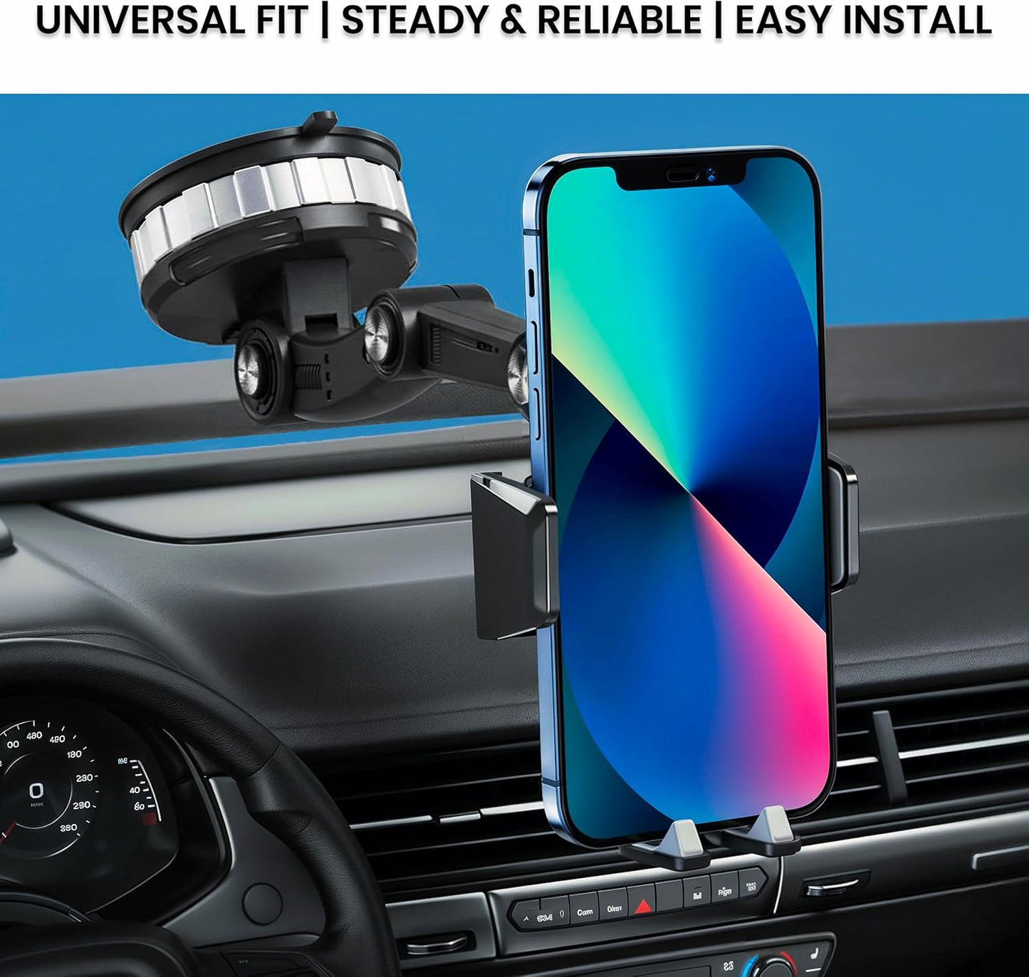 Foldable Phone Stand for Desk | Six Position Adjustable Folding Bracket for Cell Phone | Black Cellphone Holder for Desk & Smartphone Stand | Cellphone & Accessories for Men & Women