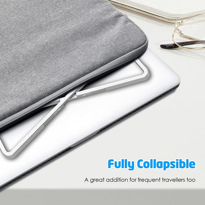 WixGear Laptop Stand for Desk - Foldable, Lightweight Aluminum Laptop Riser Holder, Portable Stand for 10-15.6” Laptops, Prevents Overheating with Non-Slip Rubbers, Travel-Friendly, Ergonomic Design