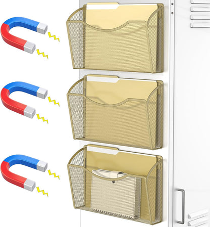 MINDEPOT Wall File Organizer,Hanging Wall Mounted File Folder Binder Holder Mail Organizer for Office,Home and School Supplies