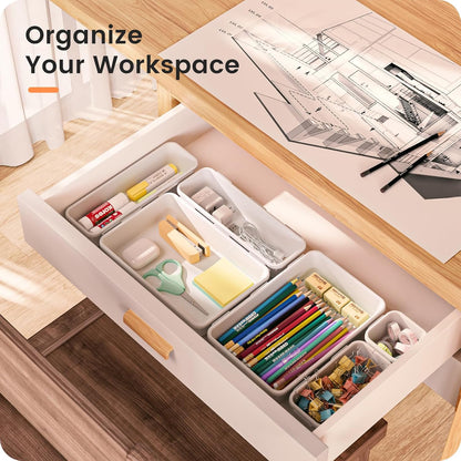 【Military Grade】A-LuGei Drawer Organizer, 【𝟱𝗦𝗶𝘇𝗲】 Makeup organizer, 【Holds 177 Items】 Bathroom Organizers and Storage, Organization and Storage, Desk Drawer Organizer for Bathroom Vanity