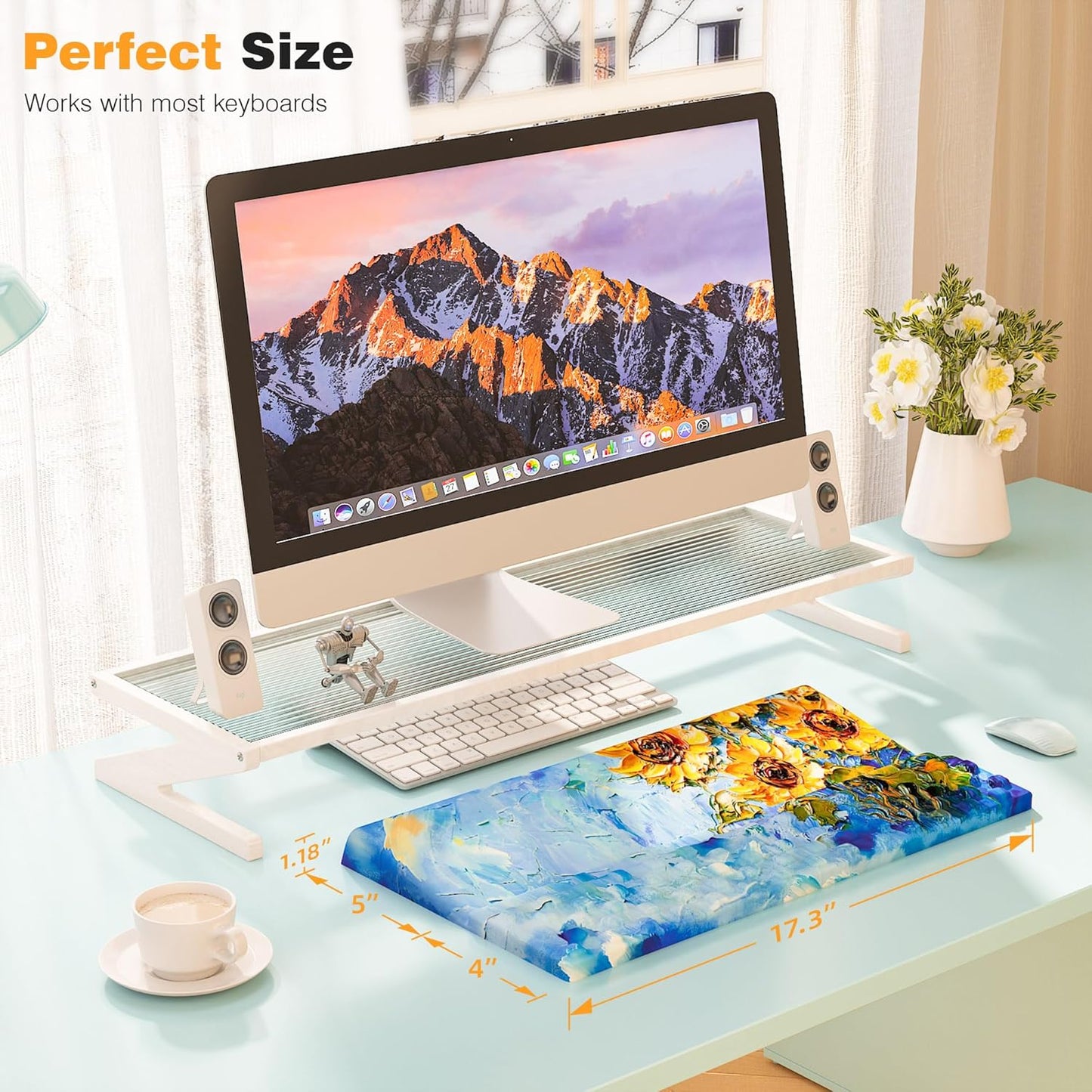 Ospelelf Keyboard Wrist Rest, Comfortable Ergonomic Keyboard Stand Riser Holder for Office Home