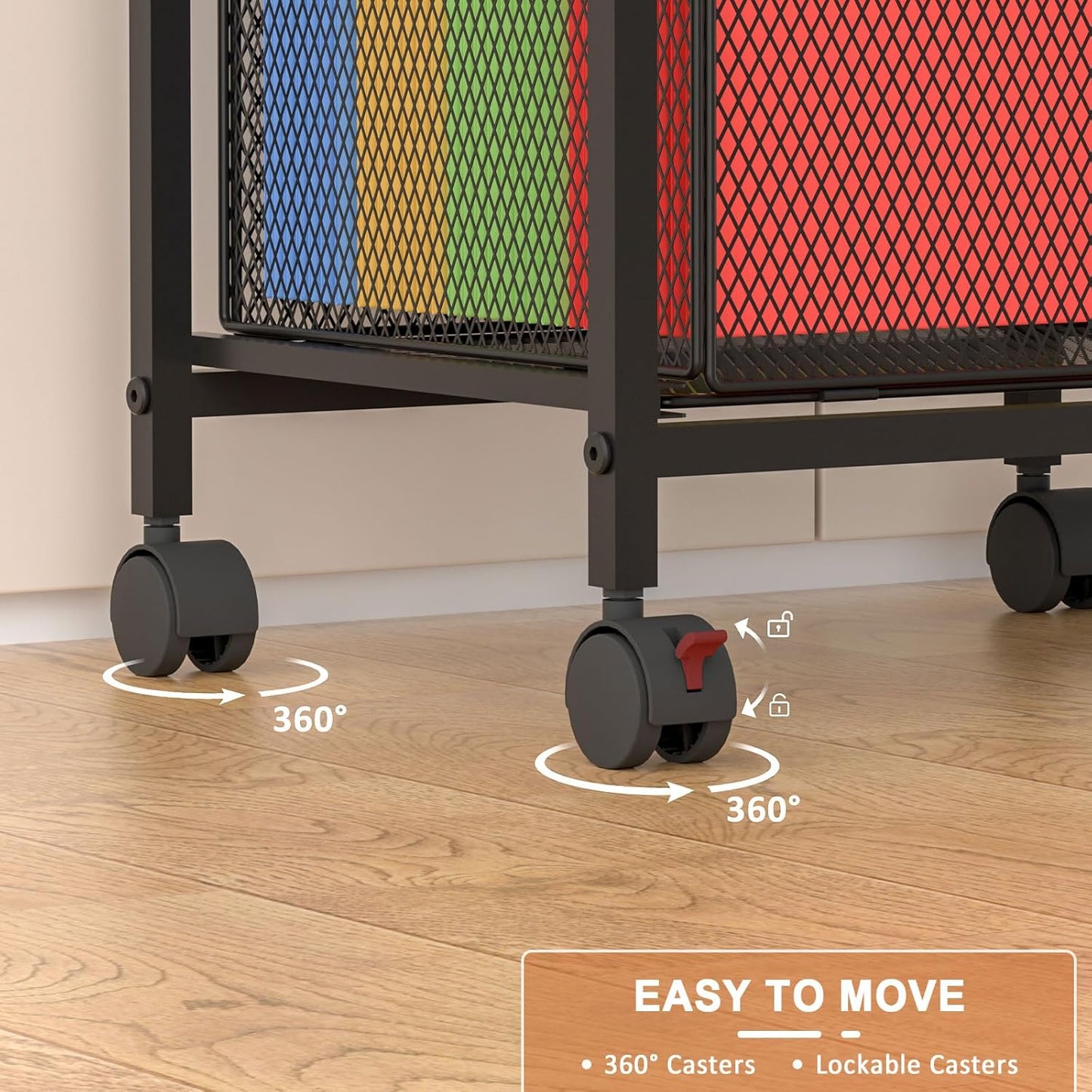Tiaoheka Rolling File Cabinet with Adjustable Dividers, Vertical Filing Cabinet with Storage Drawer on Lockable Wheels, Hanging File Organizer Beside Under Desk for Office, Home（Patent Pending）