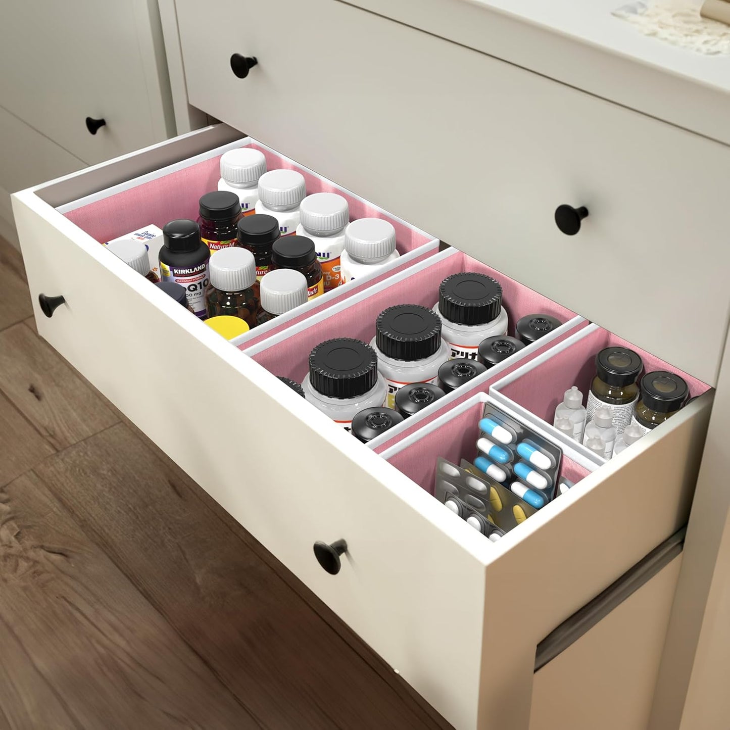 SIMPLE HOUSEWARE Foldable Drawer Organizer for Clothes/Underwear/Panty/Onesie Stocking Bin, Set of 12, Black