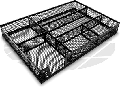 Desk Drawer Organizer Tray Versatile Metal Mesh Desk Organizers and Accessories for Office Supplies, School, Home, 10.34 x 6.1 x 1.38 Inches