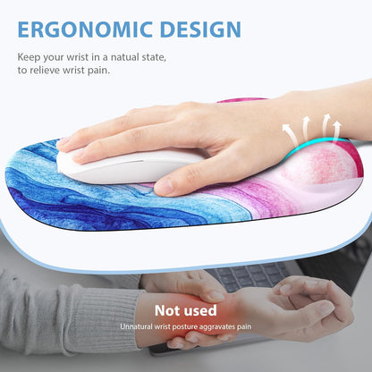 Ospelelf Wrist Rest for Keyboard and Mouse Ergonomic Mouse Pad with Wrist Support Memory Foam Wrist Rest for Computer Keyboard,3-in-1 Gel Mouse and Keyboard Pad for Office Geometry Green