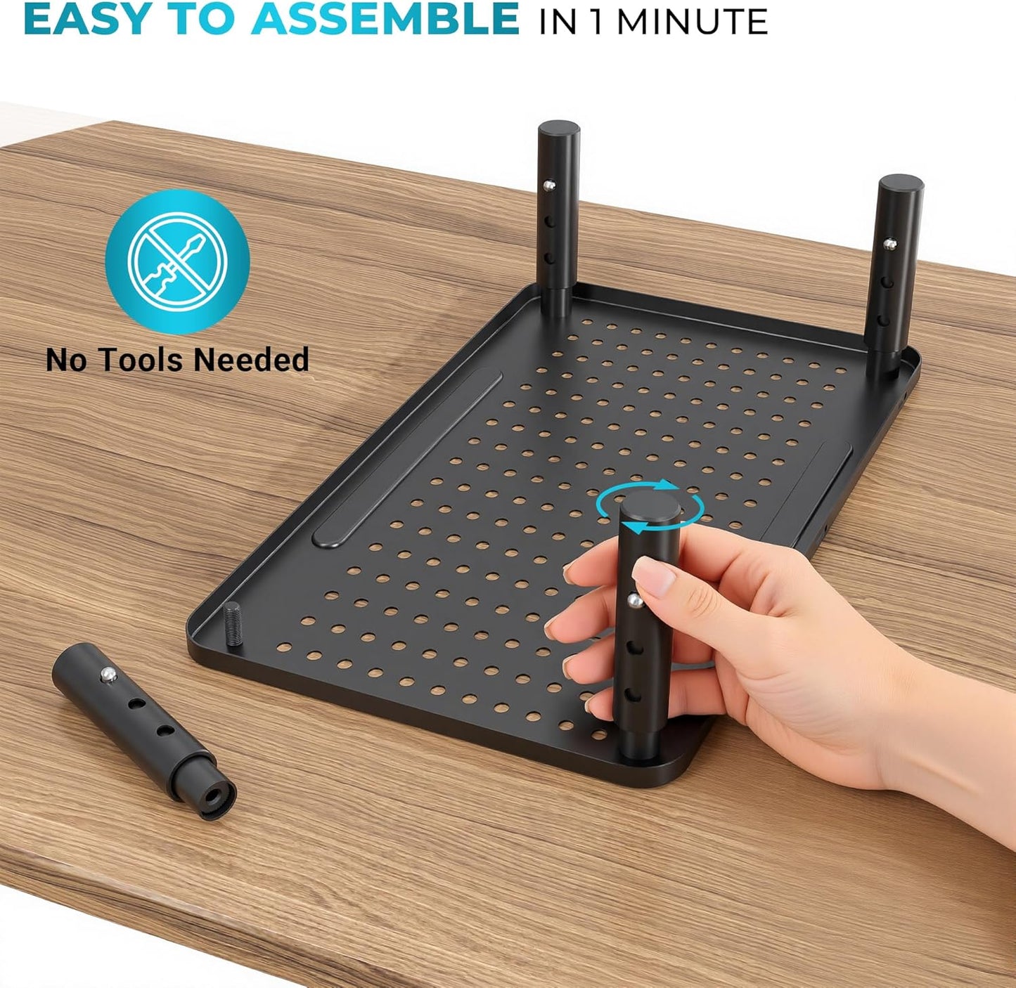BONTEC Monitor Stand 2 Pack Height Adjustable Metal Riser with Pen Holder, Black, 14.5” x 9.1”, Ergonomic Desktop Stand for Computer, Printer, Laptop, Adjustable Desk Riser with Cable Management