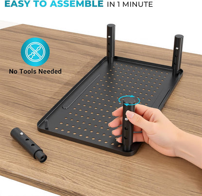 BONTEC Monitor Stand 2 Pack Height Adjustable Metal Riser with Pen Holder, Black, 14.5” x 9.1”, Ergonomic Desktop Stand for Computer, Printer, Laptop, Adjustable Desk Riser with Cable Management
