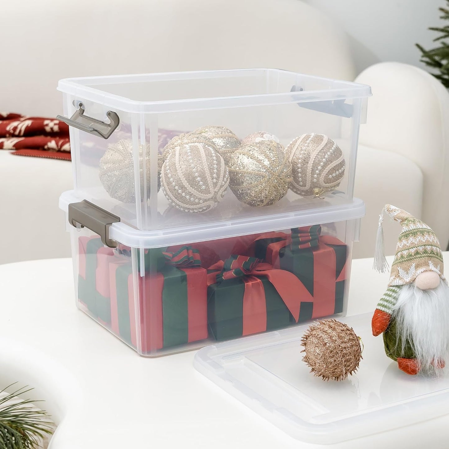 Citylife 17 QT Plastic Storage Bins Clear Storage Box with Lids Multipurpose Stackable Storage Containers for Organizing Tool, Craft, Crayon