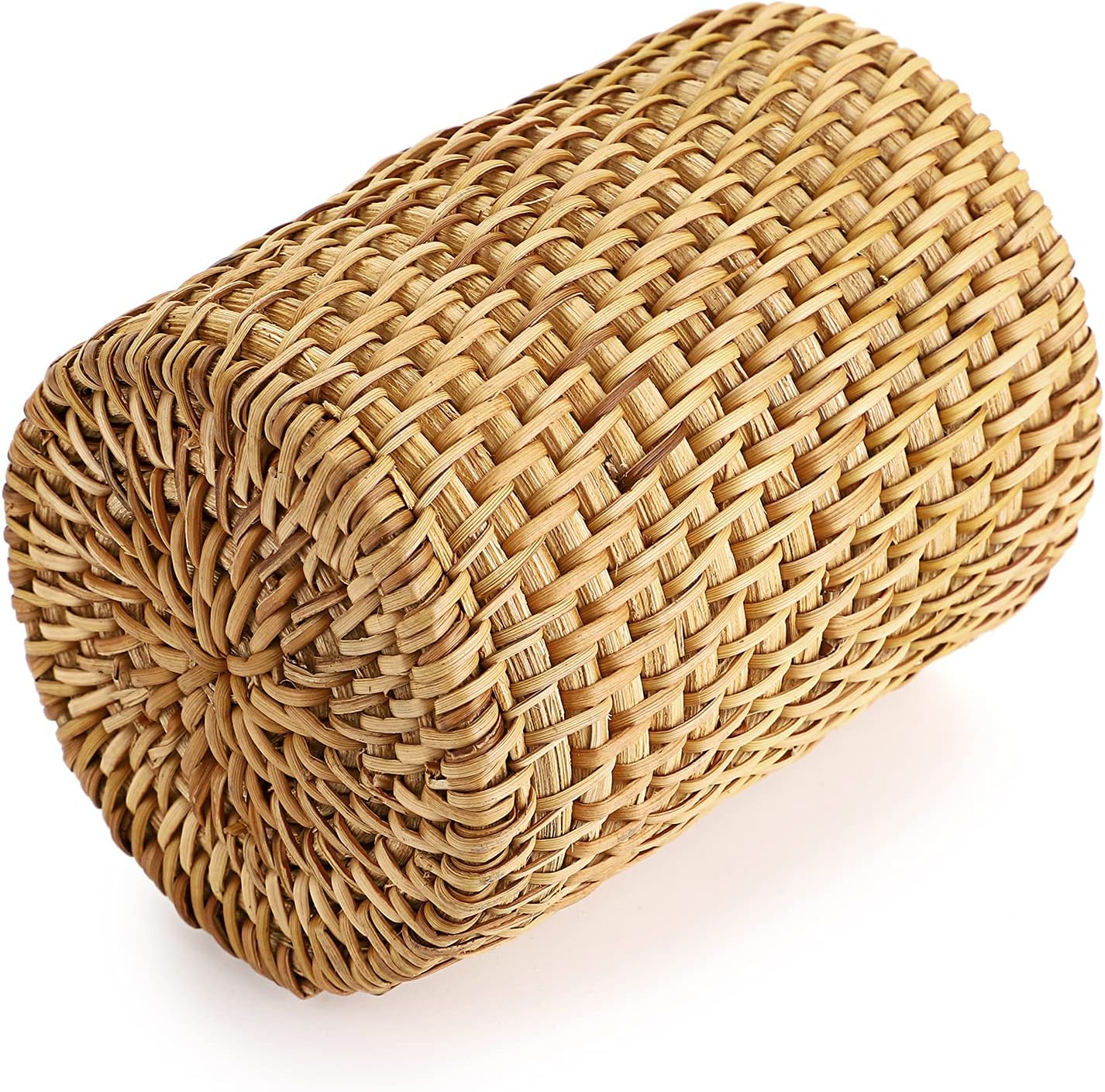 BTSKY Rattan Pen Cup, Handmade Desk Pencil Holders Makeup Brush Holder Multi-Functional Woven Basket Office&Home Desktop Organizer(Cone)