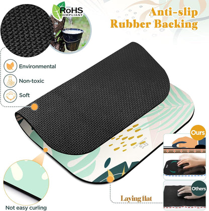 Gimars Elongate Smooth Lycra Fabric Ergonomic Mouse Pad Wrist Support, Gel Memory Foam Cushion Set Keyboard Wrist Rest Support, Pain Relieve for Computer, Laptop, Office, School, Home, Gaming, Black