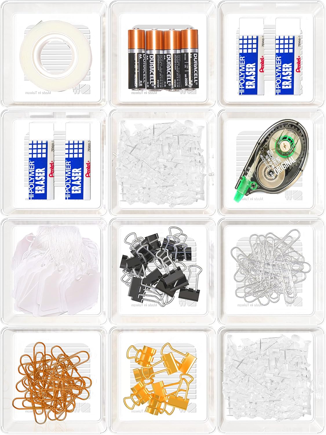 Simple Houseware Clear Drawer Organizer for Office Bin Desk Storage, Assorted Size, 6 Packs