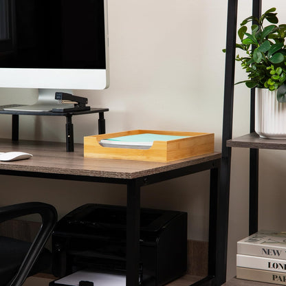 Mind Reader Vertical File Storage, Desktop Organizer, Magazine Holder, Office, Bamboo, 6"L x 11"W x 10"H, Brown