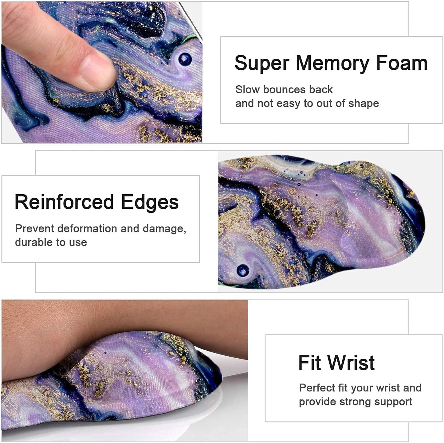 LATEEFAH Mouse Pad with Wrist Rest, 3-in-1 Gaming Mouse Pad, Keyboard Wrist Rest, Ergonomic Memory Foam Mousepad with Wrist Support for Computer Keyboard