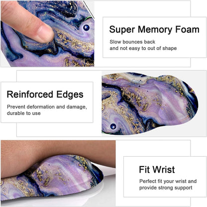 LATEEFAH Mouse Pad with Wrist Rest, 3-in-1 Gaming Mouse Pad, Keyboard Wrist Rest, Ergonomic Memory Foam Mousepad with Wrist Support for Computer Keyboard