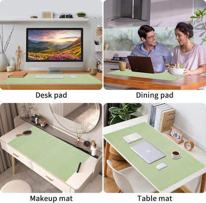 Bloss Leather Desk Pad and Keyboard Wrist Rest, Large Mouse Pad + Keyboard Pad+Mouse Wrist Support, Non-Slip Desk Mat Protector for Office, Home(31.5×15.7 Inches,Beige)