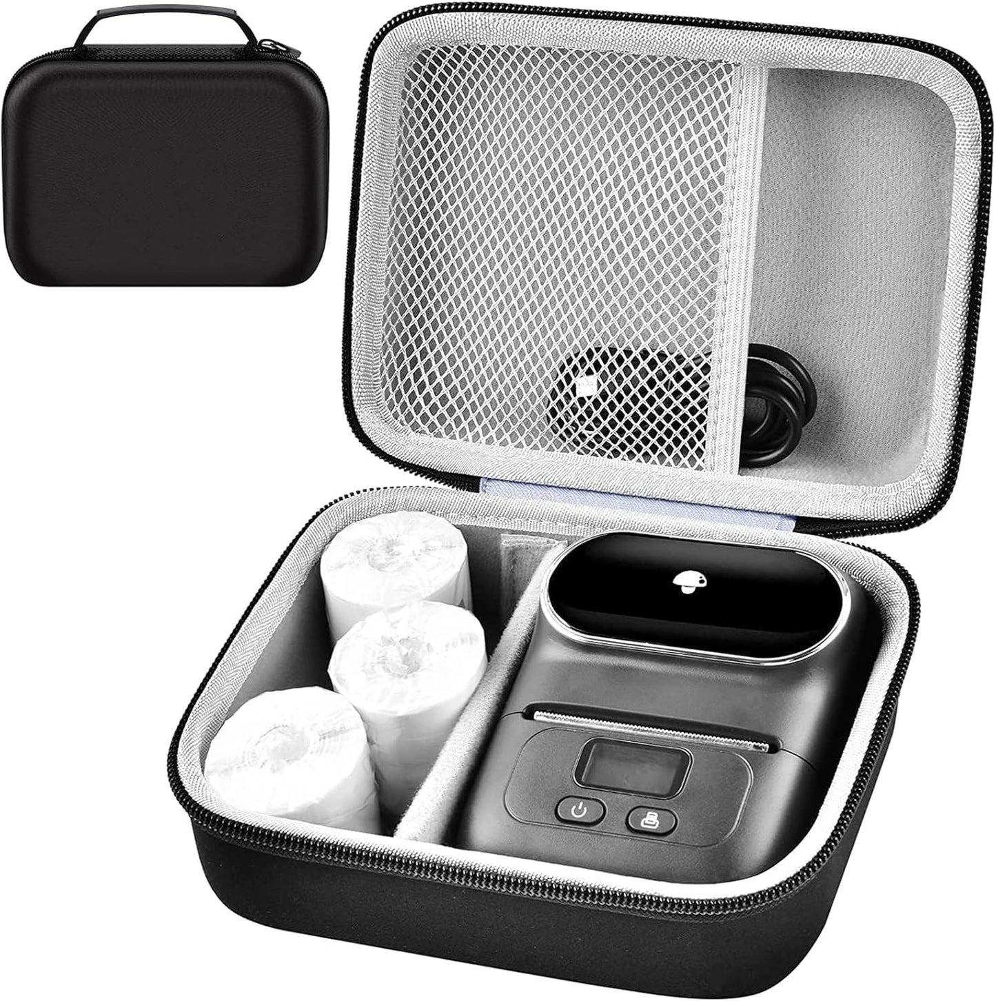Boobowl Case Compatible with Phomemo M110 Label Maker - Portable Mini Bluetooth Thermal Label Maker Carrying Storage Bag for Printer Labels, USB Cable and Accessories (Box Only) - Orange